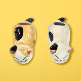 〔万作セレクト〕大陸焼 箸置き-飛付猫