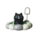 【猫まっしぐらセレクト】concombre 猫のカードスタンド-露天風呂 黒猫