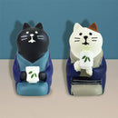 [Cat Masshiro Selection] Concombre Traveling Cat Mini Figure - Japanese Tea