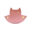 [Cat Masshiro Select] Assembled Cat-Shaped Leather Tray, Pink