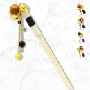 Cow horn shimenawa kanzashi (single hairpin) - Blue/Red/Purple/Black