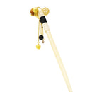 Cow horn shimenawa kanzashi (single hairpin) - Blue/Red/Purple/Black