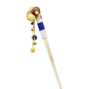 Cow horn shimenawa kanzashi (single hairpin) - Blue/Red/Purple/Black