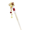 Cow horn shimenawa kanzashi (single hairpin) - Blue/Red/Purple/Black