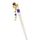 Cow horn shimenawa kanzashi (single hairpin) - Blue/Red/Purple/Black