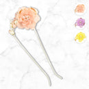 Frost Rose Two-pronged Hairpin