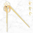 Foil-Decorated Kanzashi Hairpin