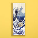 [Cat Masshiro Select] Cat Hand Towel - Wave Fuji and Cat