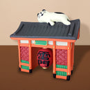 [Cat Masshiro Select] Concombre Traveling Cat Tokyo Cat Figurine Mini - Asakusa Kaminarimon Dozing Cat