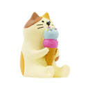 【猫まっしぐらセレクト】concombre 雪猫アイス店・猫の置物ミニ-アイス三毛猫