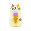 【猫まっしぐらセレクト】concombre 雪猫アイス店・猫の置物ミニ-アイス三毛猫