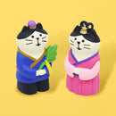 【猫まっしぐらセレクト】concombre 七夕・猫の置物ミニ-織姫猫と彦星猫