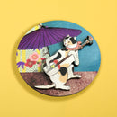 [Cat-themed selection] Stylish cat round cat magnet - Japanese umbrella