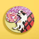 [Cat-themed selection] Stylish cat round cat magnet - Temari