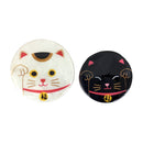 [Cat Masshiro Select] Japanese Lucky Cat Motif Capiz Box - Maneki Neko (Lucky Cat) - Set of 2