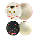 [Cat Masshiro Select] Japanese Lucky Cat Motif Capiz Box - Maneki Neko (Lucky Cat) - Set of 2