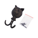 【猫まっしぐらセレクト】アンティーク風 猫のアイアンフック キャットフェイス-ダブルフック