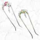 Two-pronged mountain lily hairpin