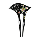 Fan-shaped hairpin - openwork cherry blossom