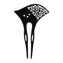 Fan-shaped hairpin - openwork cherry blossom