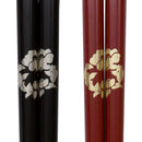 Wajima lacquer chopsticks with camellia branch design 