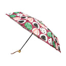 Japanese Textile Tri-Fold Umbrella, Four-Color Daifuku - Azuki Beans