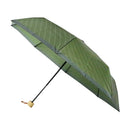 Japanese Pattern Textile Tri-Fold Umbrella with Shimenawa - Dark Green 