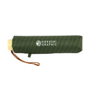 Japanese Pattern Textile Tri-Fold Umbrella with Shimenawa - Dark Green 