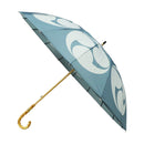 Natural bamboo 16-stalk long umbrella, Kuyo Tomoe design - Light blue