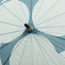 Natural bamboo 16-stalk long umbrella, Kuyo Tomoe design - Light blue