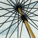 Natural bamboo 16-stalk long umbrella, Kuyo Tomoe design - Light blue