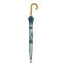 Natural bamboo 16-stalk long umbrella, Kuyo Tomoe design - Light blue