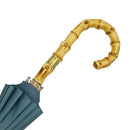 Natural bamboo 16-stalk long umbrella, Kuyo Tomoe design - Light blue