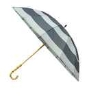 Natural bamboo 16-strand long umbrella, round with quince design - gray-blue
