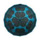 Natural bamboo 16-stalk long umbrella, seven-leaved bamboo leaves - deep blue