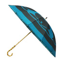 Natural bamboo 16-stalk long umbrella, seven-leaved bamboo leaves - deep blue