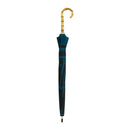 Natural bamboo 16-stalk long umbrella, seven-leaved bamboo leaves - deep blue