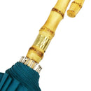 Natural bamboo 16-stalk long umbrella, seven-leaved bamboo leaves - deep blue