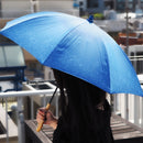 Natural Bamboo Long Parasol - Daffodil/Blue 