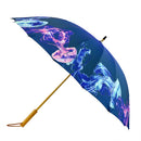 Japanese Pattern Textile "Kiwami" 16-piece Long Umbrella - Swimming Jellyfish/Dark
