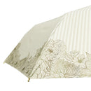 和柄テキスタイル 三つ折り畳み遮光日傘-花月／白