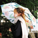 Japanese Pattern Textile Three-Folding Umbrella - Azalea/Beige 