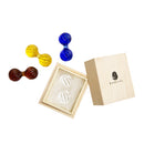 夫婦捩り飴硝子箸置き-透白