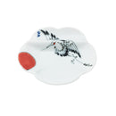 Hasami ware hand-painted flower-shaped chopstick rest small plate - crane 