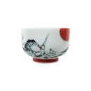 Hasami ware hand-painted sake cup - crane 