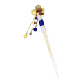 Cow horn shimenawa kanzashi (single hairpin) - Blue/Red/Purple/Black