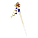 Cow horn shimenawa kanzashi (single hairpin) - Blue/Red/Purple/Black