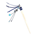 Cow horn turquoise single hairpin - blue/red