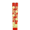 Wajima chopsticks with a Japanese pattern, plum blossom and tortoise shell design 