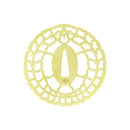 Tsuba obi clasp - Hanging wisteria 